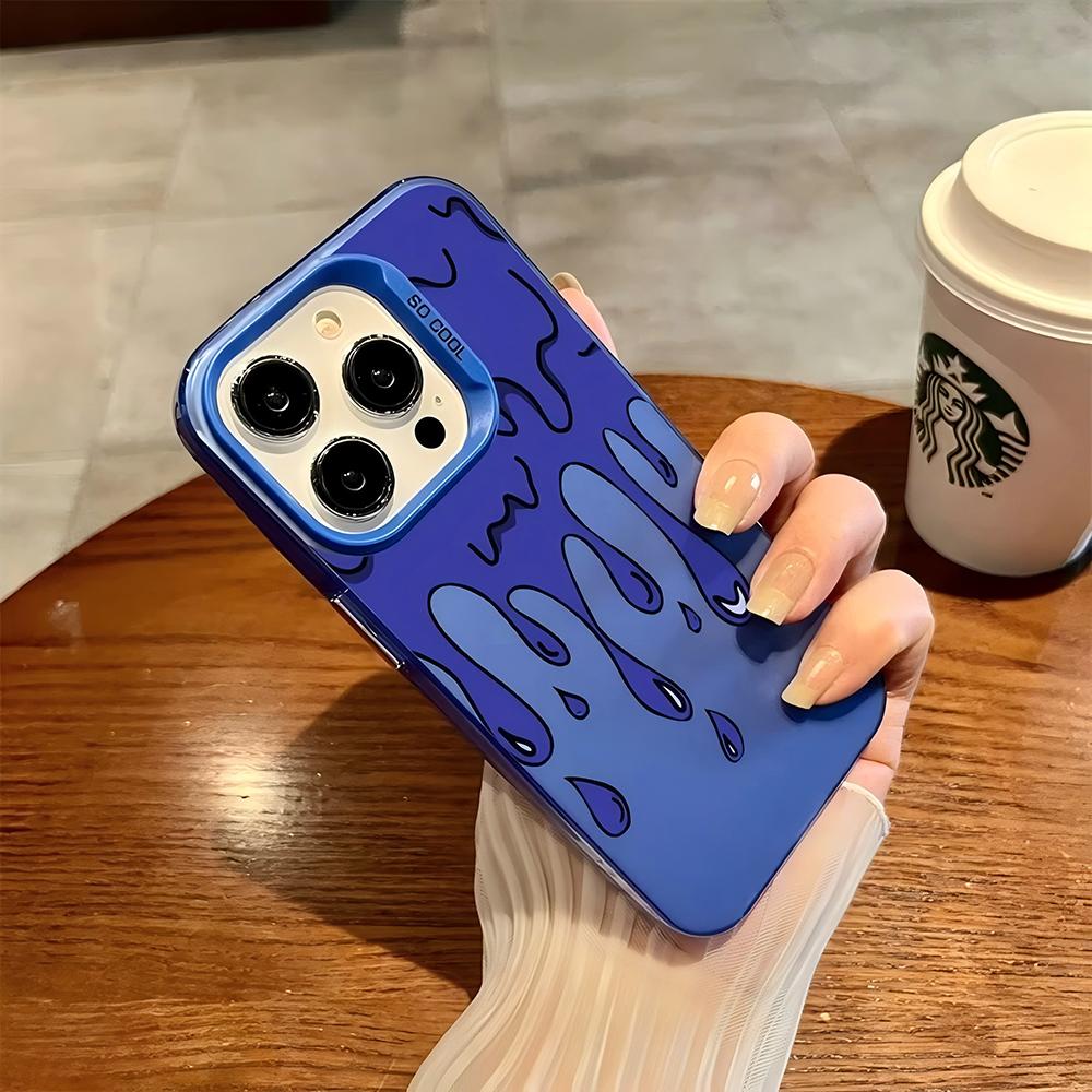 Trendige Handyhülle mit Wassertropfenmuster für iPhone 17E Air 17 16e 16 14 Pro Max 13 12 11 15 Plus Schutzhülle mit harter Rückseite Ins Cover