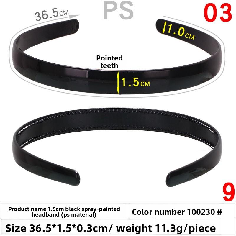 Bandă de păr din plastic negruBaston răsucitBandă de cap stil naționalBandă de păr școală primară