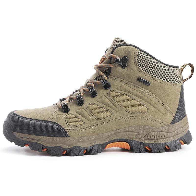 High-top Men Anti-slip Lace-up Shock-absorbing Wear-resistant Breathable Casual Ankle Boots Men Outdoor Comfortable Hiking Shoes