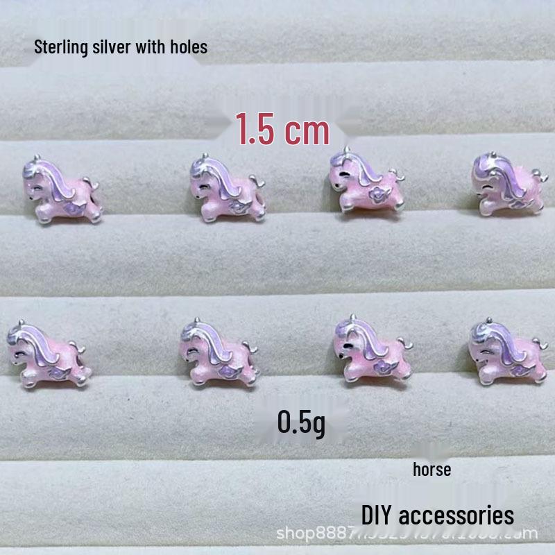 Popular 925 Sterling Silver Cartoon Enamel Drip Connector for Unicorn  Elephant Necklaces/Bracelets