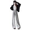 Gray lazy wind wide-leg pants women's spring and summer new casual straight loose small sweatpants