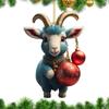 Swing Animal Goat Hanging Pendants Cartoon Goat Xmas Tree Ornament  for Cars Backpacks