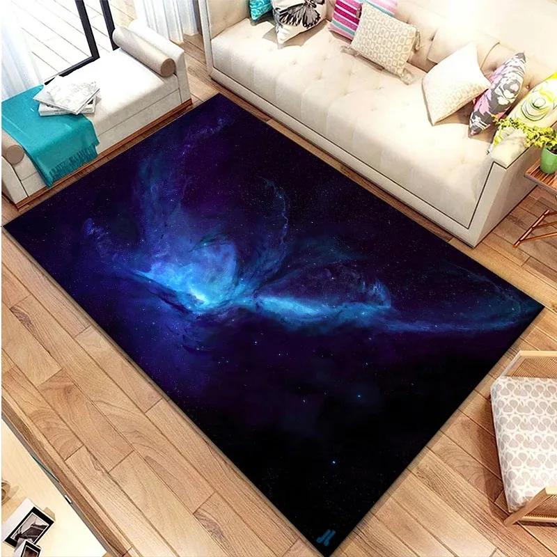 3D Galaxy Space Star Non-Slip Carpet for Bedroom Living Room Bathroom Decorative Floor Mat Door Mat
