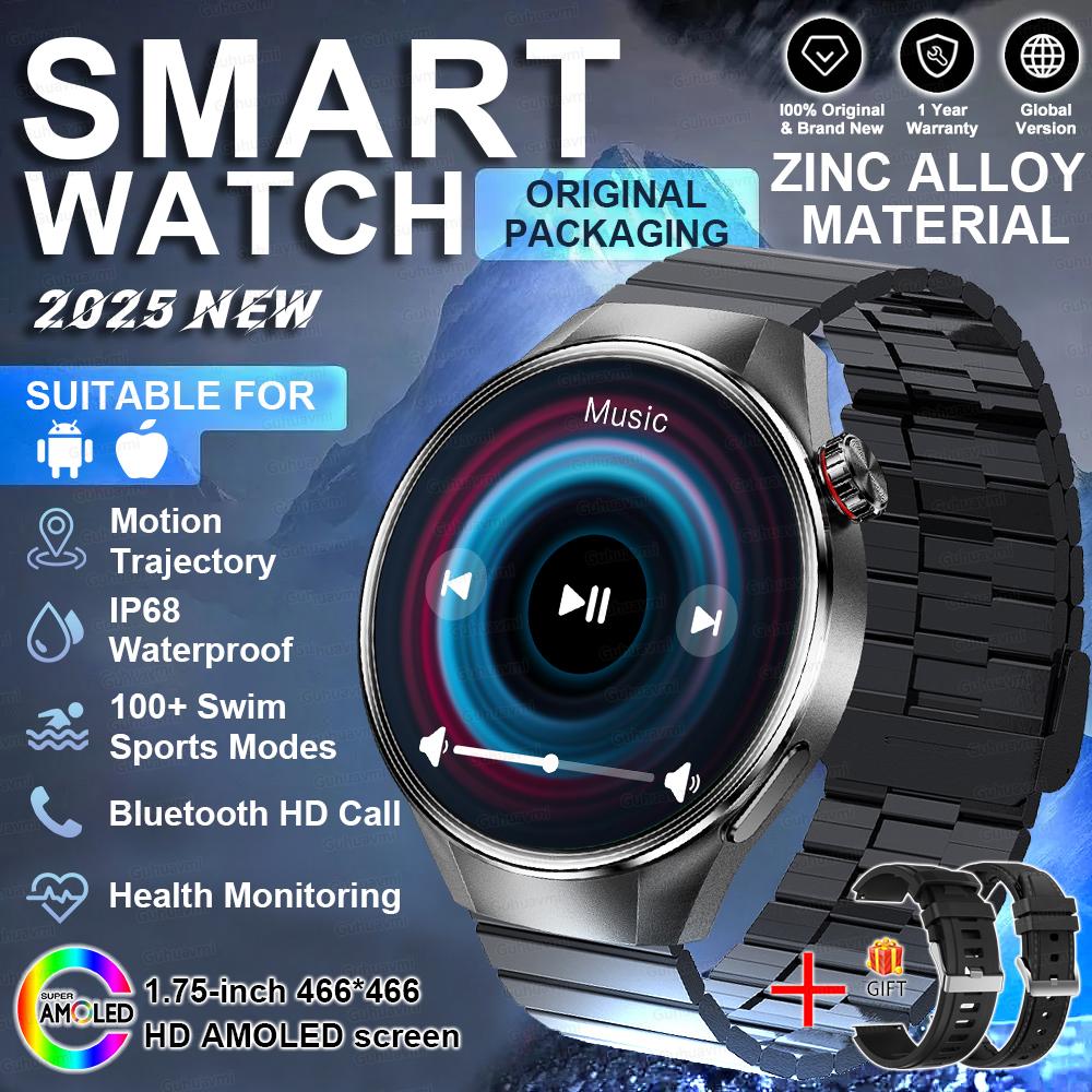 New HD Bluetooth Call GPS Tracker Smart Watch Heart Rate Blood Oxygen Health Monitor IP68 Waterproof Sports SmartWatch Men