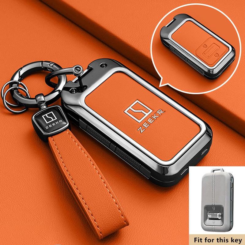 Zinc Alloy Car Key Case For Zeekr 8X  9X  Keychain Remote Protection Cover Shell Housing Ring Holder Fob Accessories