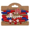 Polymer Clay Beaded Baseball Bracelet - Elastic Multi-Layer Fans Bracelet for Daily and Sports Occasions