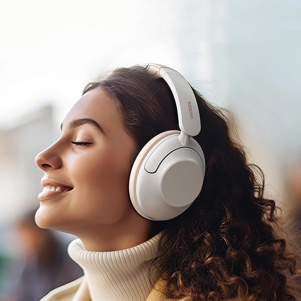 Ugreen Hp202 Hitune Max5 On-Ear Wireless Headphones With Hybrid Anc Noise Reduction - White