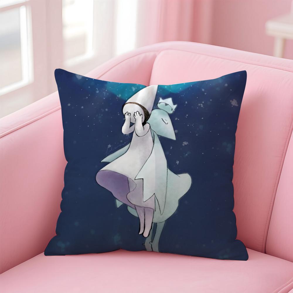 Anime Kwaii Game MMonument Valley Cushion Cover Pillowcase Short Plush Invisible Zipper Room Sofa Cushion Cover