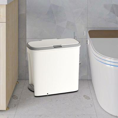 Kompaktní odpadkový koš s pedálem a lisovacím víkem pro domácnost nebo kancelář