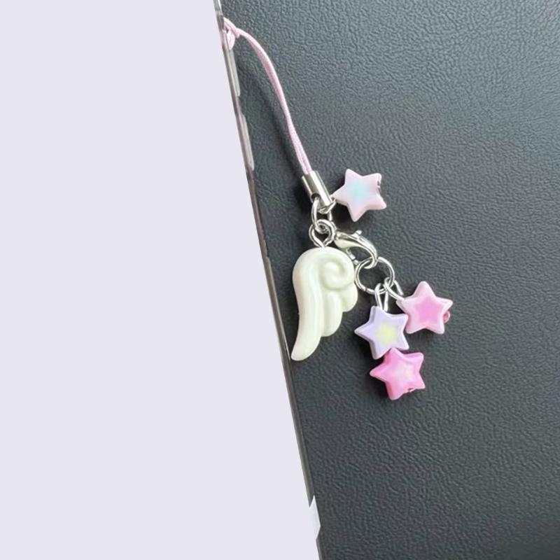 Fashionable Phone Chain Star Charm Keychain Pendant with Secure Feature Modern Star Pattern Gift