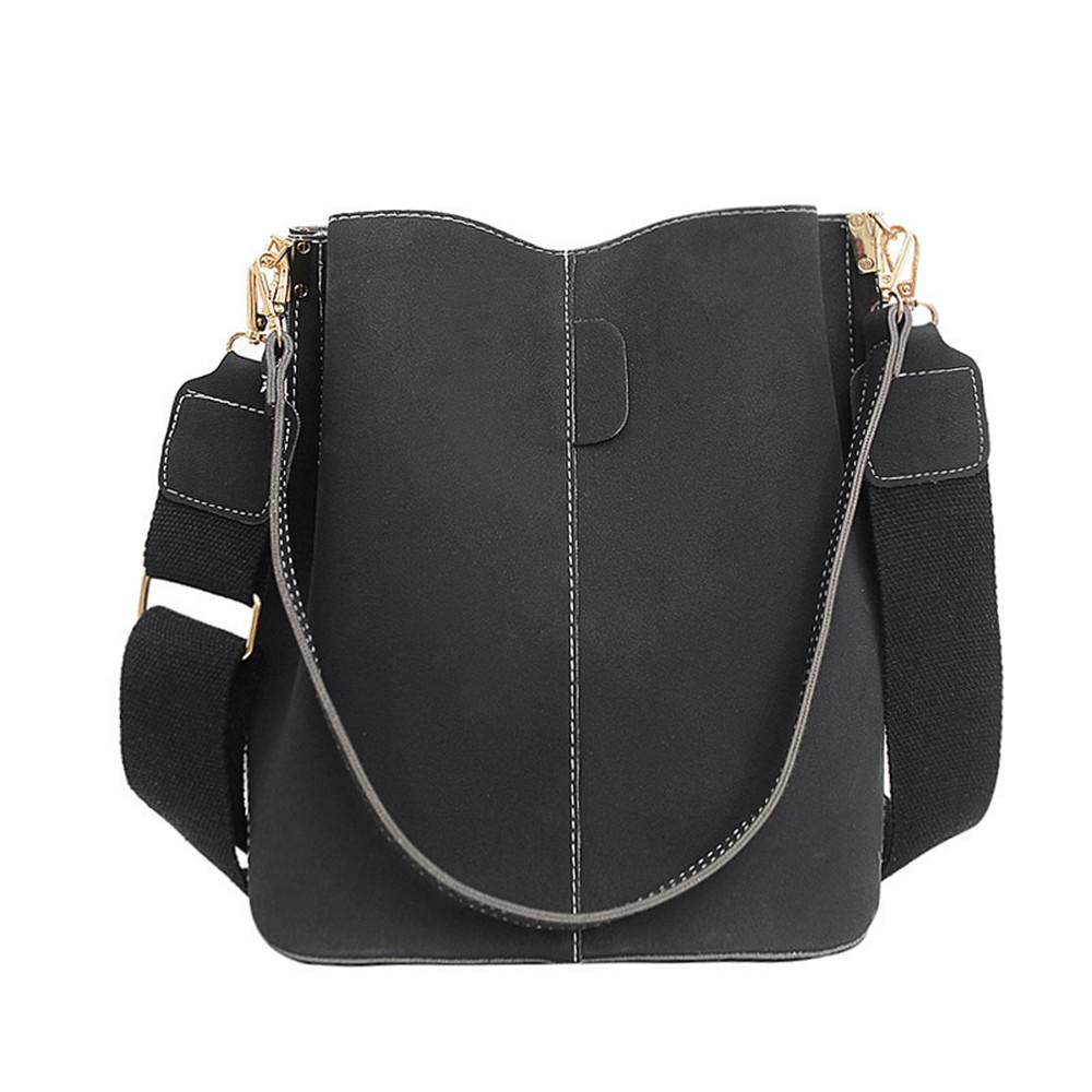 

Frosted Leather Bucket Bag For Women Suede Fashi Shoulder Crossbody Bag Large Capacity Handbag Retro Simple Casual Satchel Bag чёрный