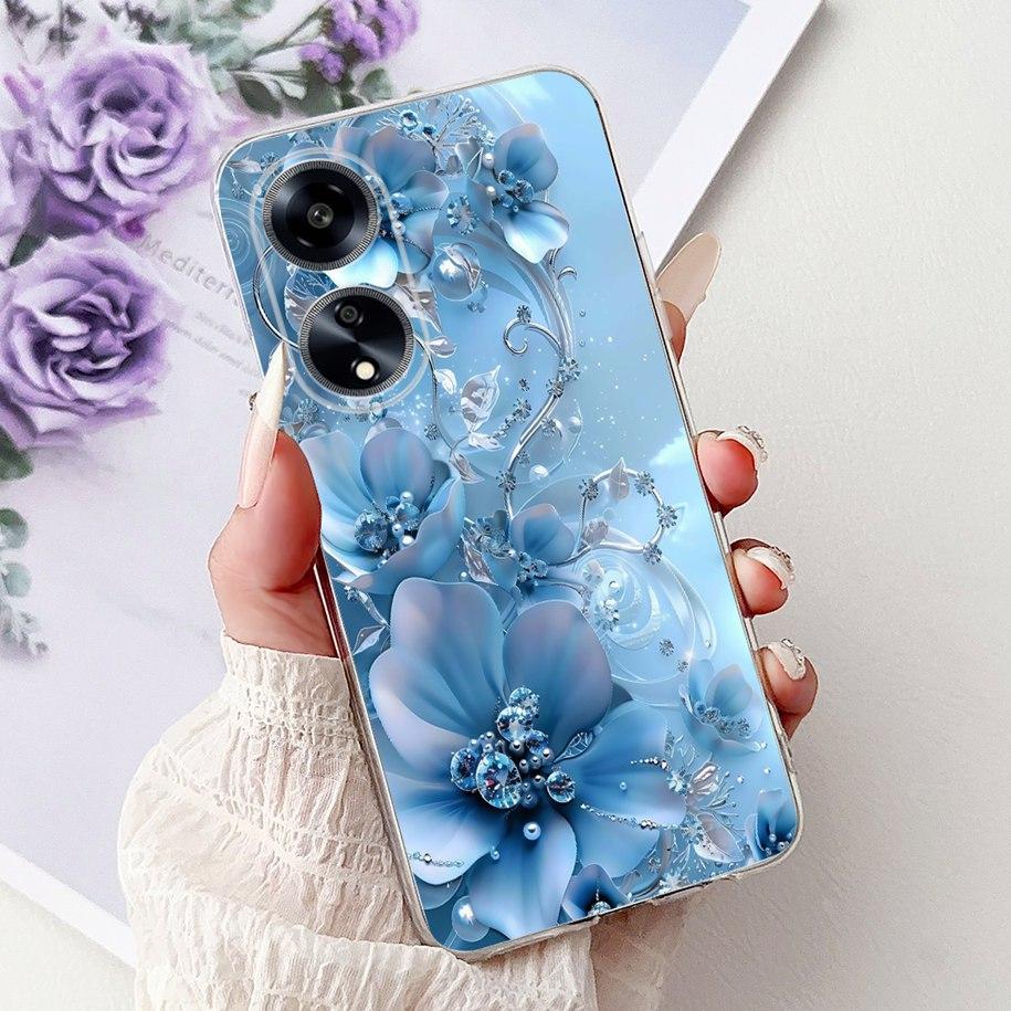 For OPPO F23 Case CPH2527 Cover Fashion Marble Flower Soft Slim Silicone Back Cover on OPPO A98 A1 5G CPH2529 OPPOF23 Phone Case