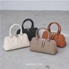 TOENCOUNTER 2-Wege Boston Tasche, Horizontale Tasche, Damen Handtasche Umhängetasche, Elegante Spaltleder Tasche aus Rindsleder 55185-CAMEL