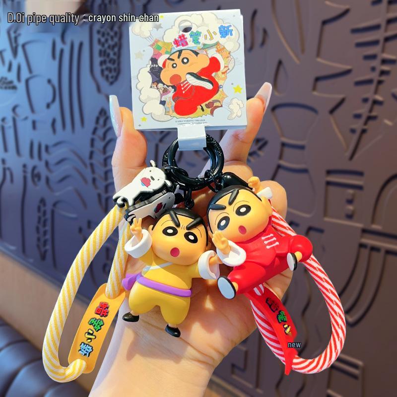 Genuine Crayon Shin-chan Kung Fu Keychain Backpack Pendant Anime Doll