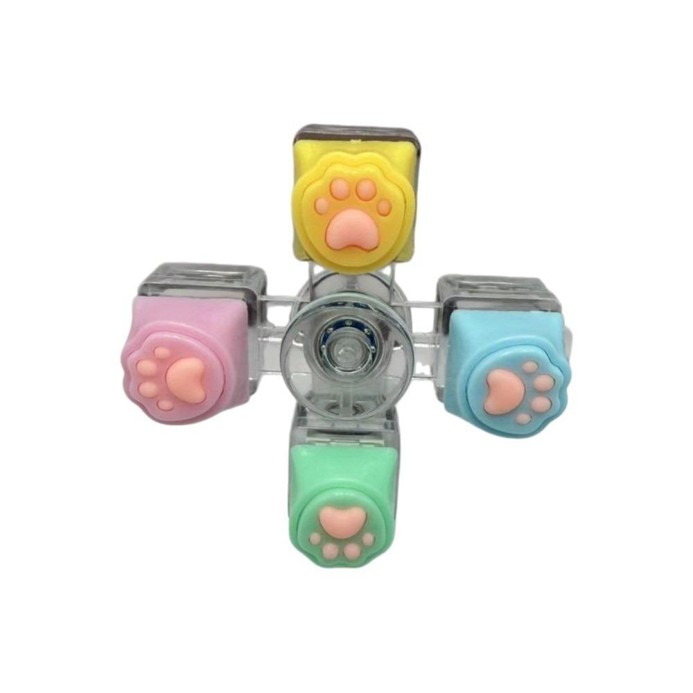 Fingertip Cat Paw Keycap Keychain Colorful Silicone Mechanical Keyboard Fidget Spinner Cartoon Kawaii Cat Claw Button Pendant