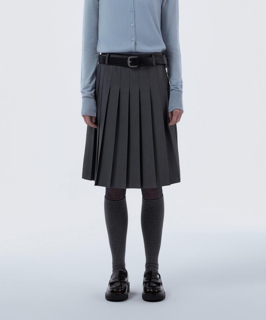 Mausolleum Jenn Pleated Midi Skirt - Gray