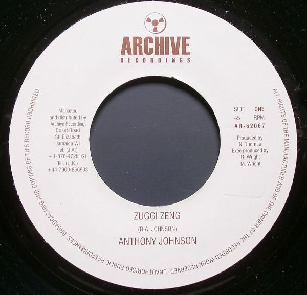 

7inch Record ANTHONY JOHNSON Zuggi Zeng AR62067 Archive Recordi 2006 UK Reggae Ska Dub Used