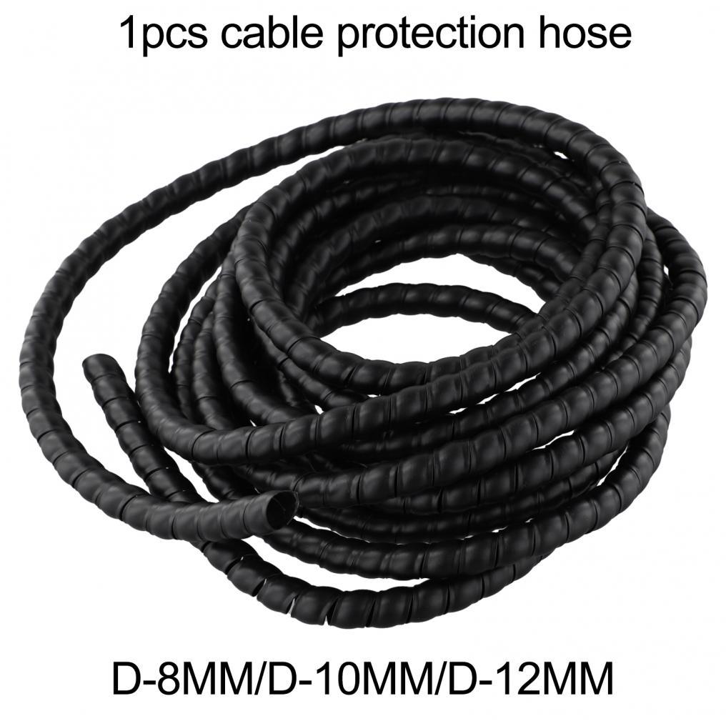 High Density Polyethylene Spiral Wrap for Pressure Washer Hose Black 5m