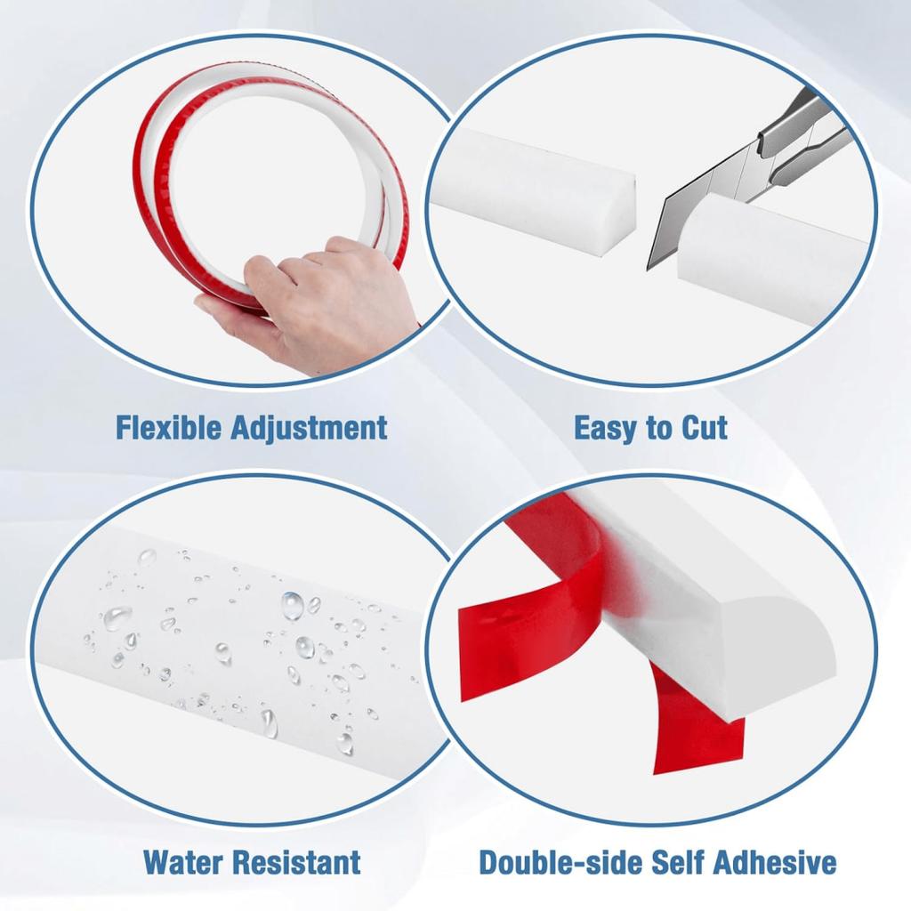 1PC 1/3meters Self-adhesive Bathroom Water Stopper Scalloped Corner Line Countertop, Wall, Ceiling Edge Decorative Strips