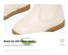 Snuffy Girls' White Leather Mid-Calf Boots - Stylish Warm Princess Boots for Autumn/Winter