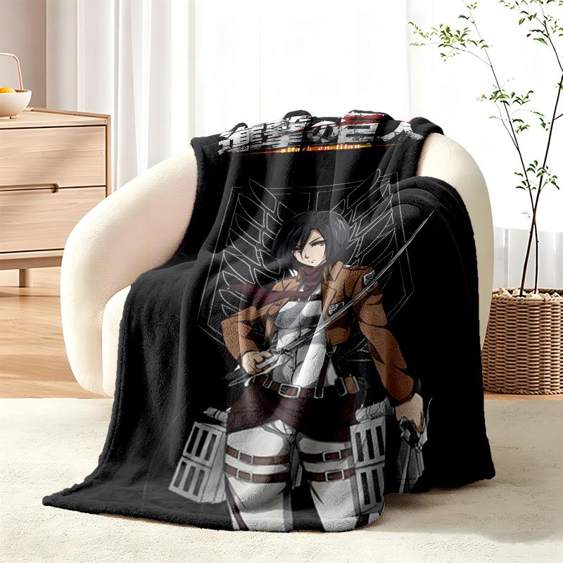 Attack on Titan blanket Flannel Blanket Soft Cozy Plush Throw for Sofa Bed Lightweight Home Decor