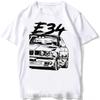 Oversized Tshirt Retro EUDM - E34 M5 Tshirts Old E30 M3 Classic Car T-Shirt Boy Casual Tops White Graphic Tshirt