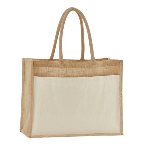 Westford Mill Starched Jute Cotton Pocket Shopper Bag