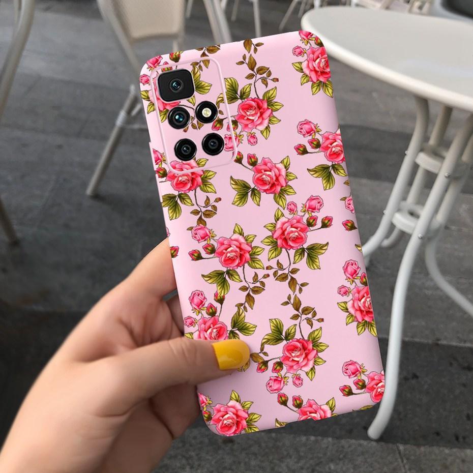 Case For Redmi 10 2022 Stylish Girl Flower Painted Cover For Xiaomi Redmi 10 Coque Fundas Redmi10 4G Soft Silicone Bumper