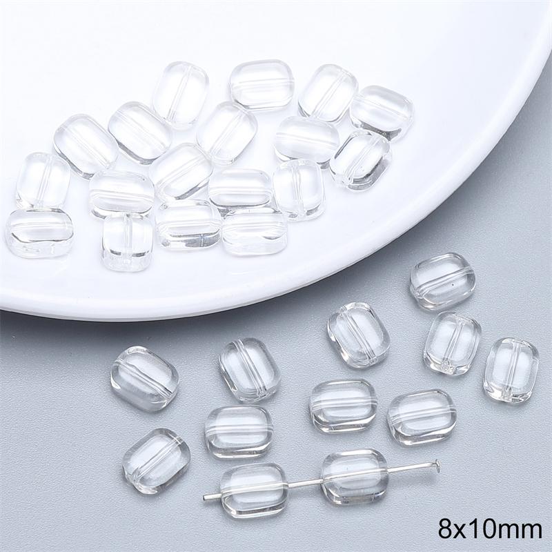 

20 шт./пакет Прозрачные стеклянные бусины специальной формы для самостоятельного изготовления браслетов, ожерелий, сережек, ювелирных изделий, аксессуаров 8x10mm 20pcs/bag