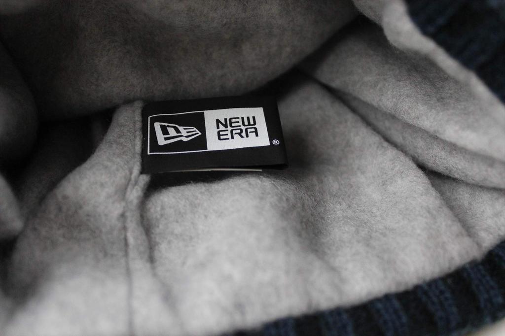 Gorro de punto New Era Colorblock Gris, con puño, Marino/Jaspeado