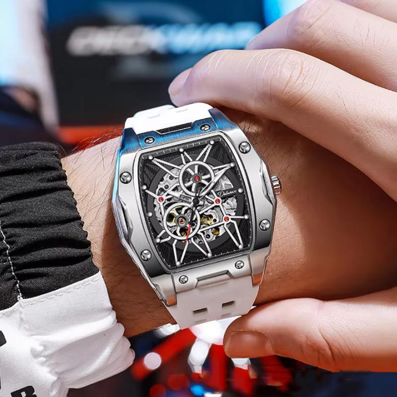 Mens Skeleton Mechanical Automatic Watch Top Brand Luxury Luminous Waterproof Men Watch Gift