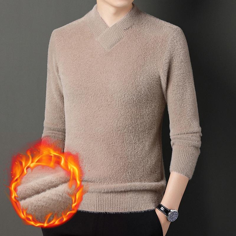 Длинные рукава плюс бархат мужской трикотажный молодежный повседневный теплый толстый — фото 3