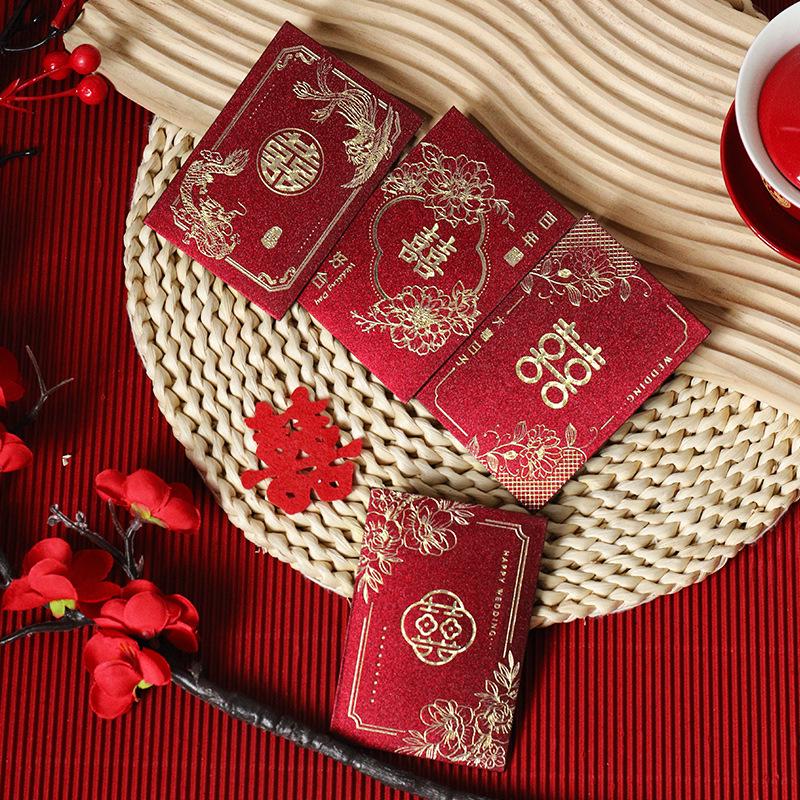 Elegant Red Envelope for Wedding, Engagement, and Special Occasions - High-End Guest Gift Red Packet.