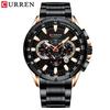 CURREN Men's Business Steel Belt Quartz Calendar Six-hand Chronograph Luminous Men's Watch