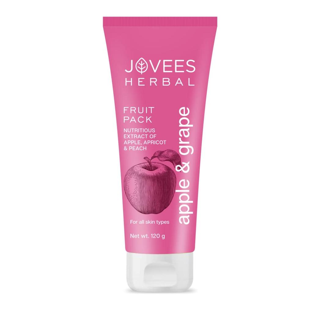 Jovees Herbal Apple & Grape Fruit Face Pack 120gm For Uneven Skin Tone, Oil Control, Radiant Glow, Nourished Clear Skin, Pack Of 1