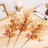 Thanksgiving Harvest Decoration Accessories Artificial Maple Leaf  Berry Stems Fake Flower Plants Centerpieces For Tables