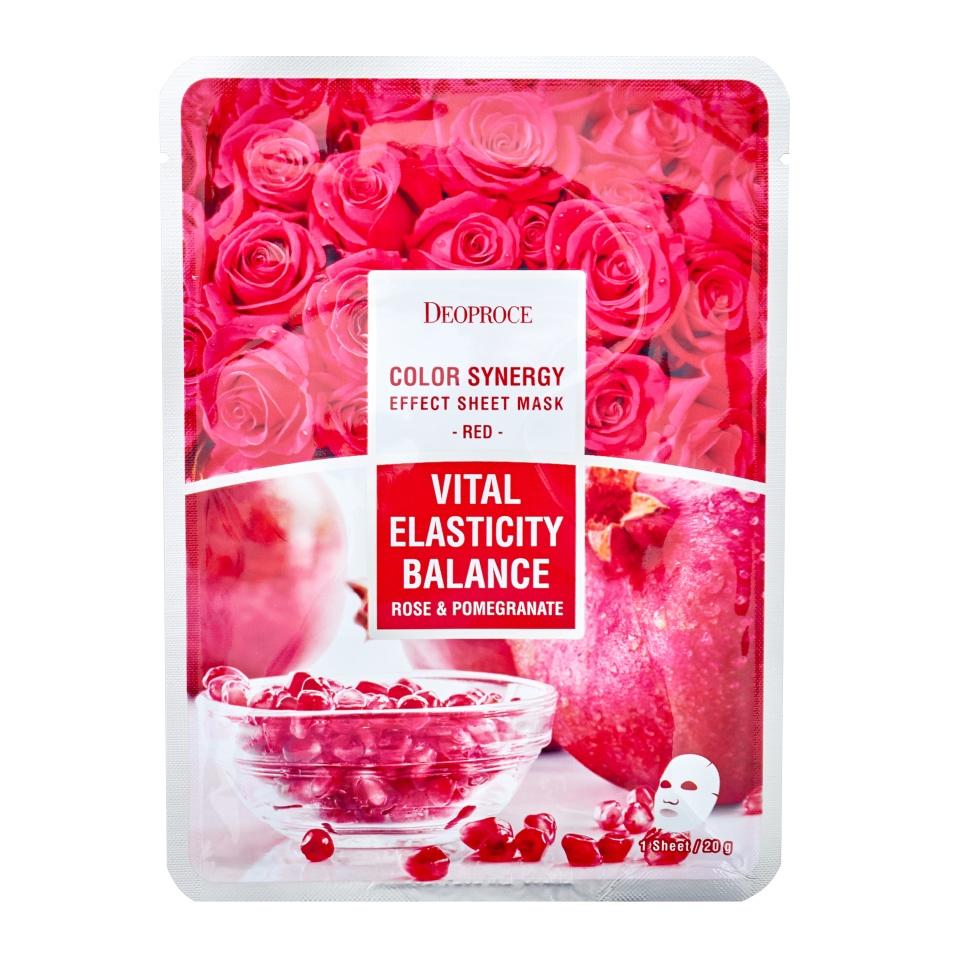 

DEOPROCE COLOR SYNERGY EFFECT SHEET MASK RED Тканевая маска для лица с экстрактом граната и розы