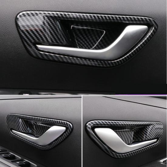 Inner Door Handle Bowl Panel Cover For Hyundai Tucson - ABS Carbon Fiber