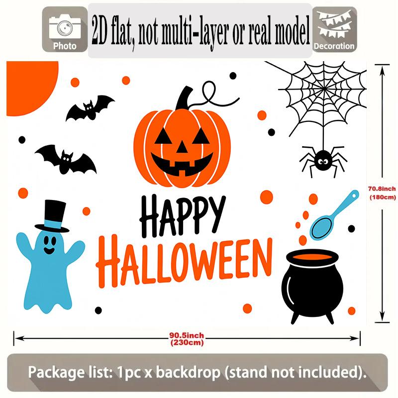 Party Backdrop Halloween Flat Banners Spider Pumpkin Spooky Wedding Winter Enthusiasts Event Backdrop Decoration Front Door Decor