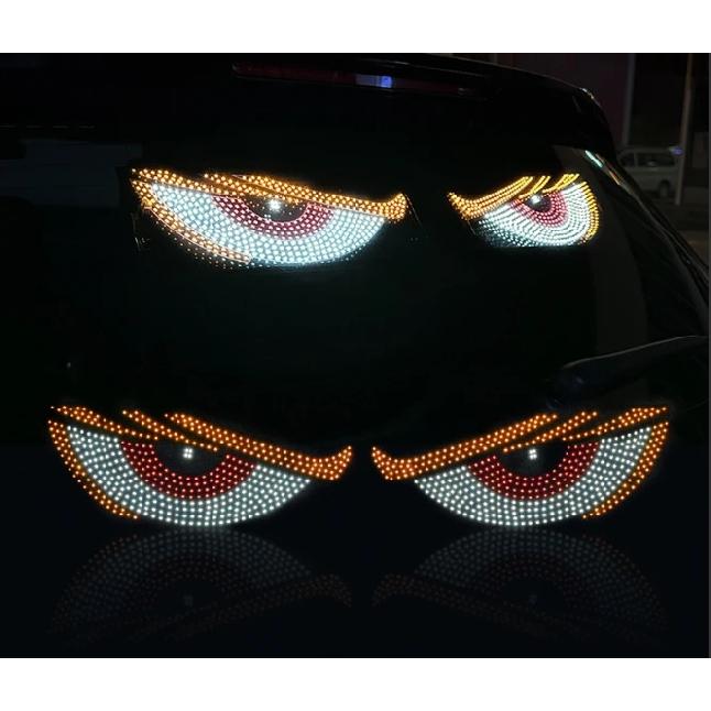 2Pcs Devil Eyes LED Car Headlight With Mini Projector Lens Turn Signal Lamp Bright Light