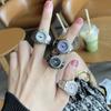 Ring Watch New  Selling Creative Alloy Shell Finger Circular Dial Couple Men And Women