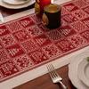 Rectangle Christmas Table Runner Thickened Red Elks Tablecloth Long with Tassels Xmas Desktop Decoration Festival Party Supplies