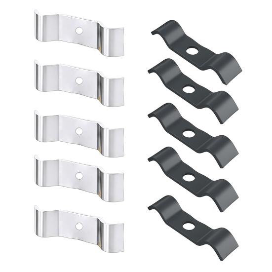 10Pcs Double Pole Fence Clamps Stainless Steel Double Pole Connector Clamps Mounting Clips for Fence Wires Wooden Posts Installation
