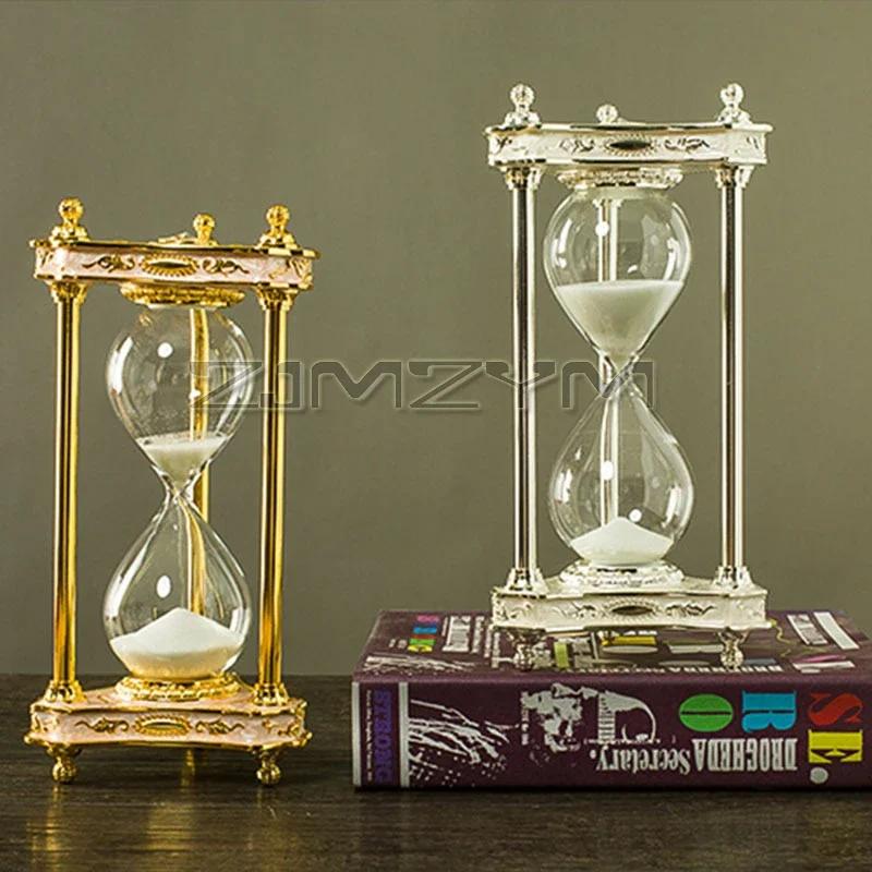Metal Time Hourglass Vintage Home Decor 30min Timer Art Craft Sand Clock Hourglass Timer Luxury Creative European Style Gift