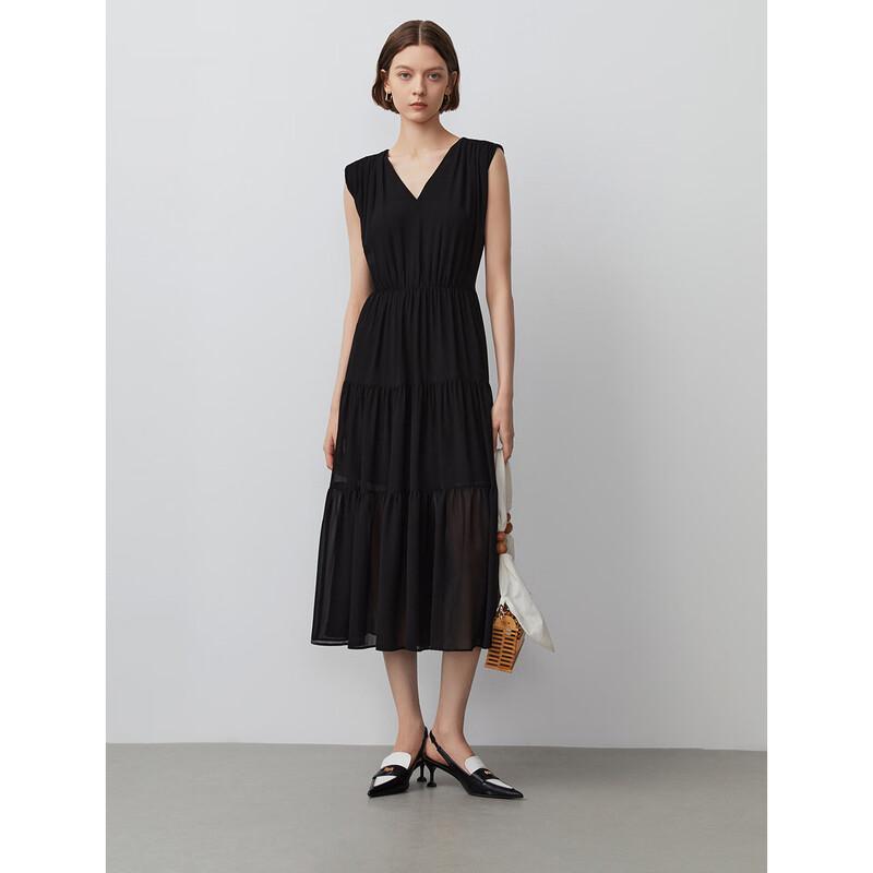 

Langzi Elegant Sleeveless V-Neck Midi Dress S