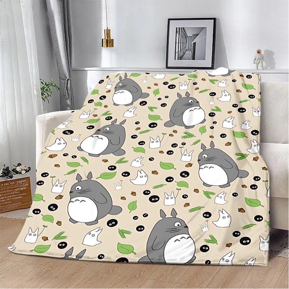 Hot Anime Cartoon Printed Blanket Picnic Blankets Warm Blanket Soft and Comfortable T-TotoroS Blanket Home Travel Birthday