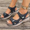 Large size casual sandals women's summer new sports style Velcro one-character comfortable fish mouth sandals