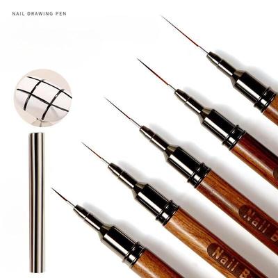 5Pcs/set New Sandalwood Manicure Pull Line Pen Ultra-fine Needle Pull Line Pen, Painted Stroke, Flower Pen, Smudge Pen