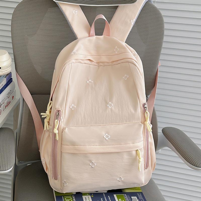 Schoolbag Korean Ins Mori Sweet Backpack High Value College Style Embroidery Flower Middle School Student Schoolbag Women's Backpack