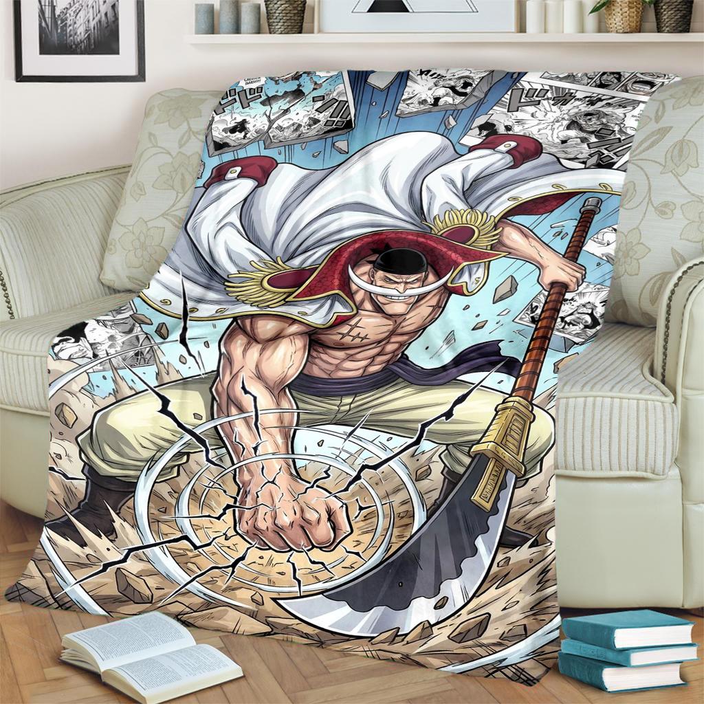 "ONE PIECE" Flannel Blanket Comfortable Soft Print for Home Bedrooms, Sofas, Beds, Chairs, Picnics